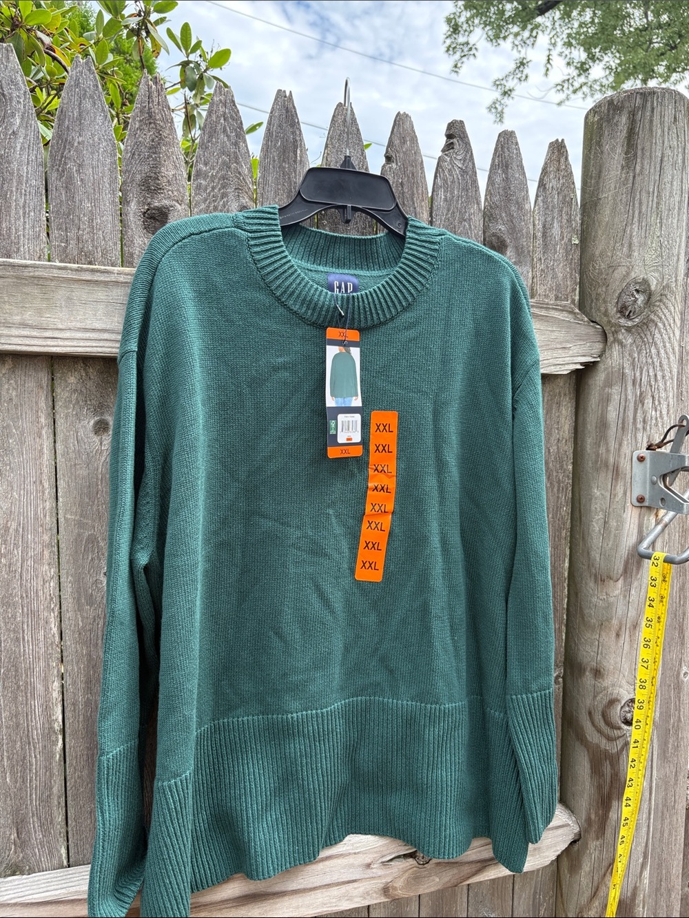GAP XXL green cotton sweater. NWT!!